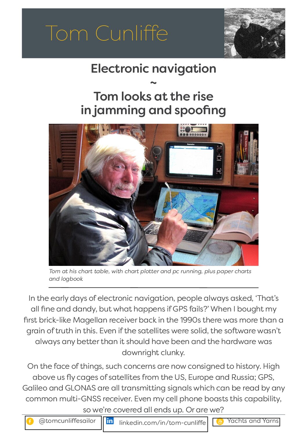Electronic Navigation ~ Tom looks at the rise in jamming and spoofing