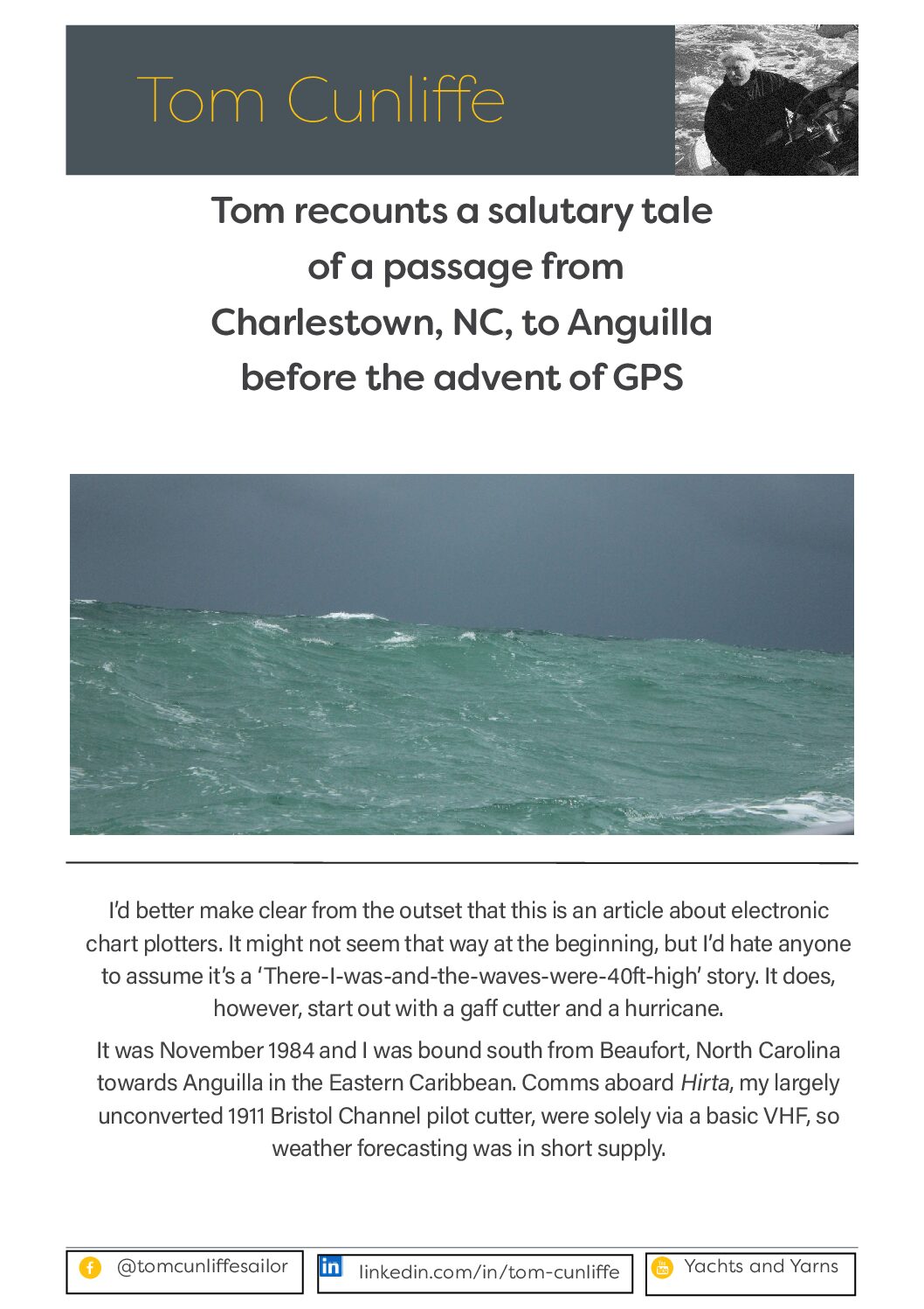 Passage to the Caribbean before the advent of GPS